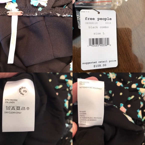 Free People NWT Like a Lady black combo mini dress - Picture 8 of 8